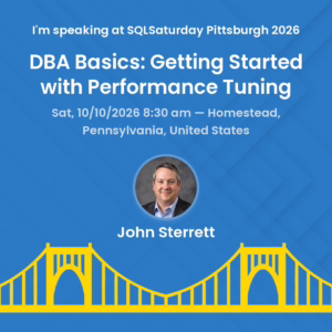 This session at Day of Data in Pittsburgh is a good fit for newer DBAs, developers, accidental database administrators, and IT professionals who want to build confidence in performance tuning.